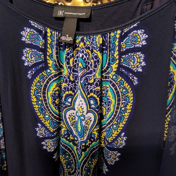 INC International Concepts Women's Cold Shoulder Top Blue - Picture 4 of 5